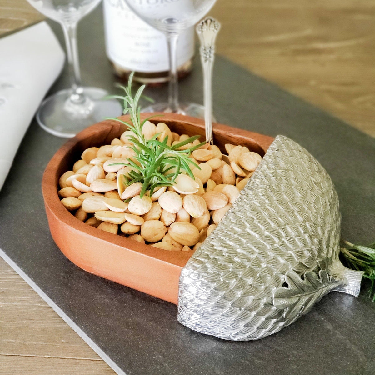 Vagabond House Majestic Forest Wood Acorn Nut Bowl