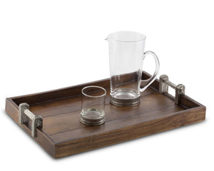 Vagabond House Majestic Forest Wood Tray with Faux Bois Handles