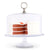 Vagabond House Medici Living Cake - 12" D x 4" H Classic Pewter Ring Glass Covered Cake / Dessert Stand