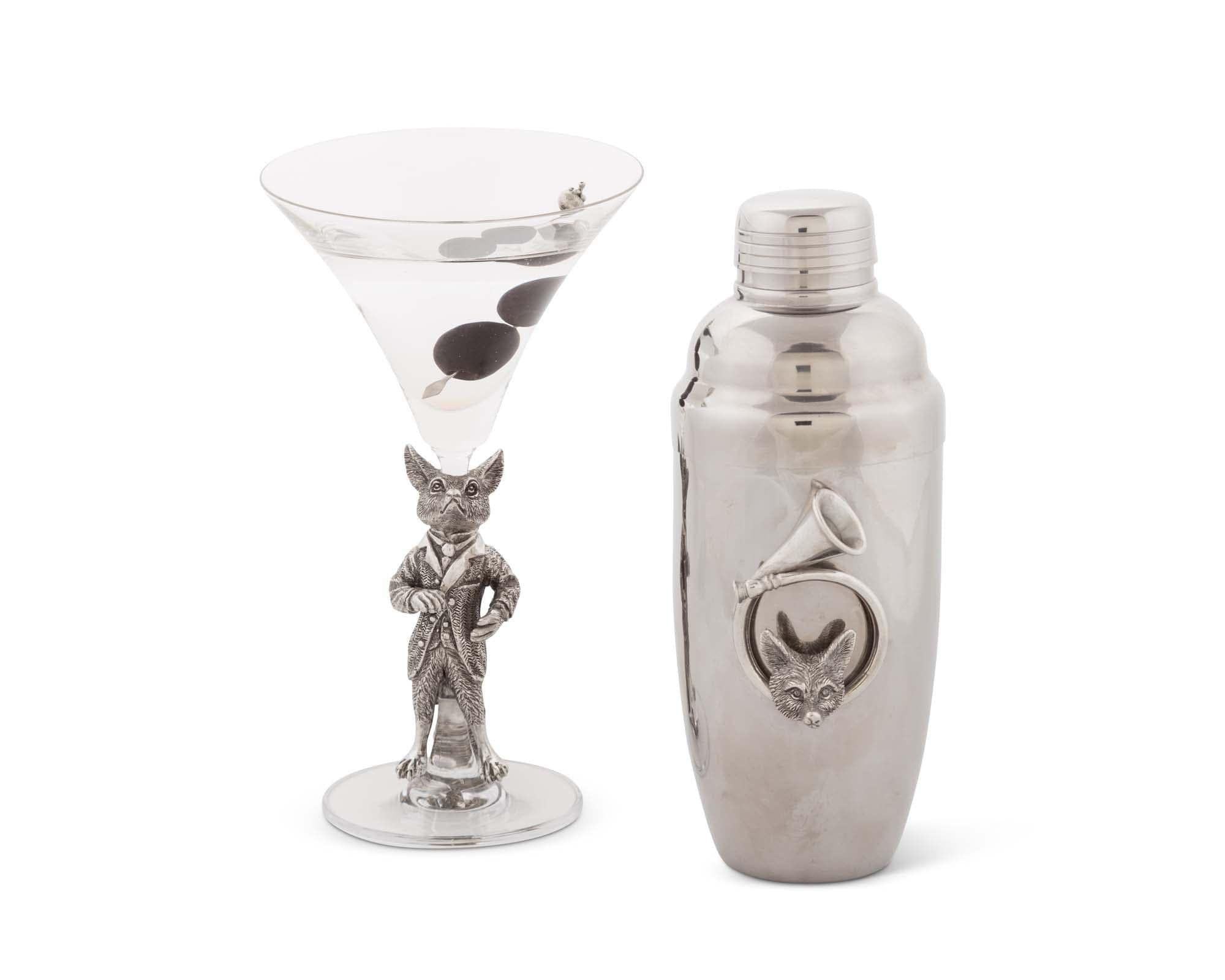 Vagabond House Morning Hunt Hunting Dressed Fox Cocktail / Martini Glass