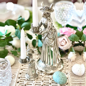 Vagabond House Morning Hunt Lady Hare Tall Candlestick