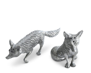 Vagabond House Morning Hunt Pewter Foxes Salt & Pepper Set