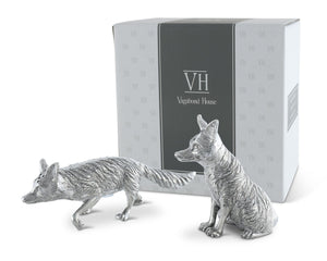 Vagabond House Morning Hunt Pewter Foxes Salt & Pepper Set