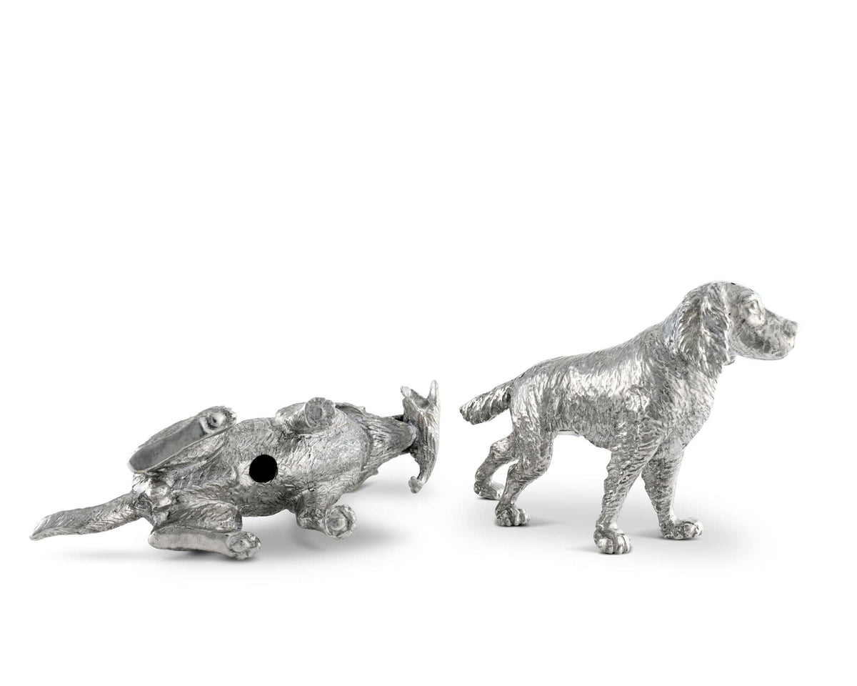 Vagabond House Morning Hunt Pewter Hunting Dogs Salt &amp; Pepper Set