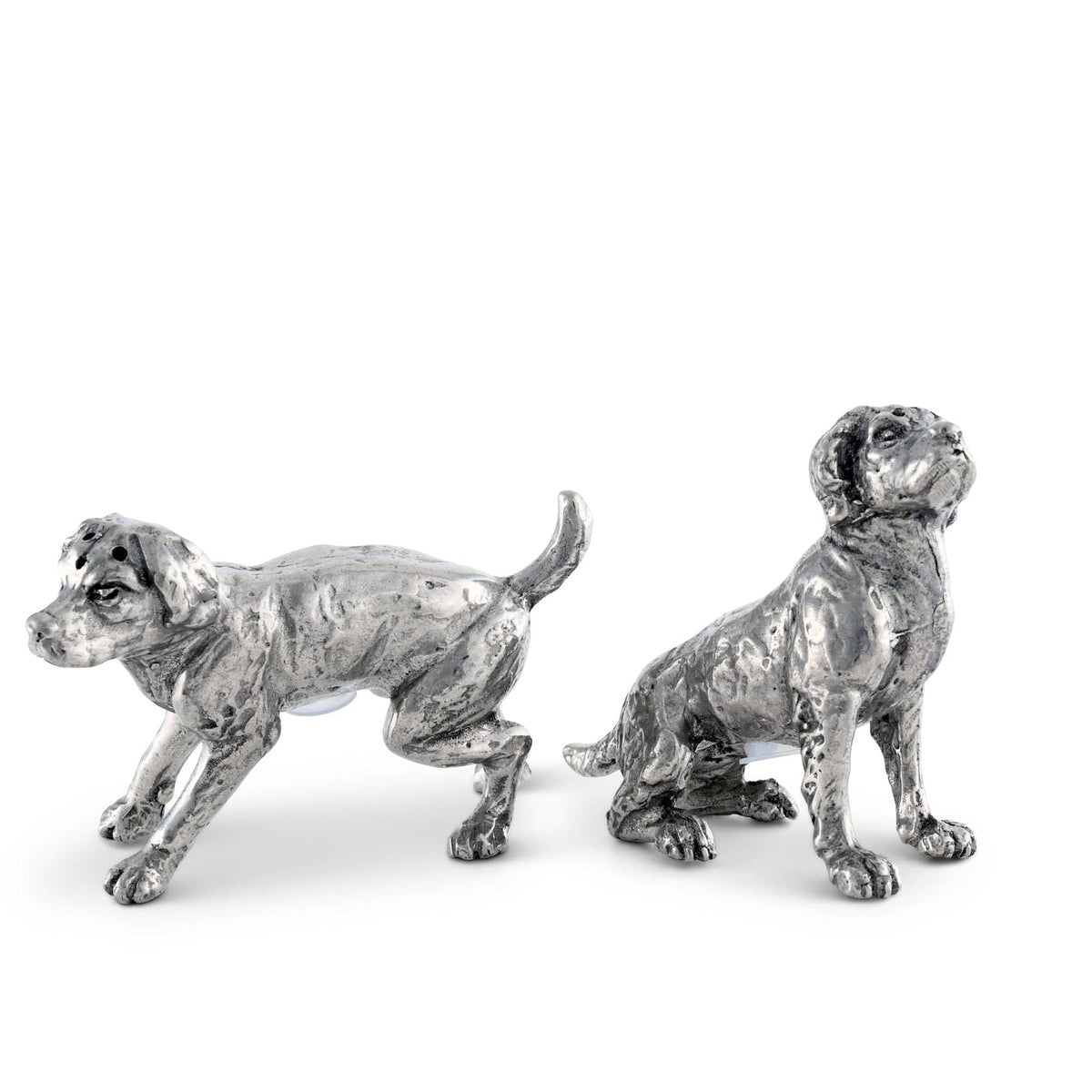 Vagabond House Morning Hunt Pewter Spaniel Salt &amp; Pepper Set