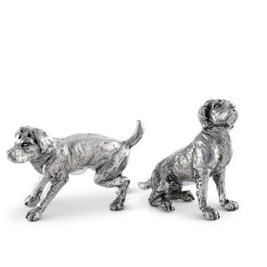 Vagabond House Morning Hunt Pewter Spaniel Salt & Pepper Set