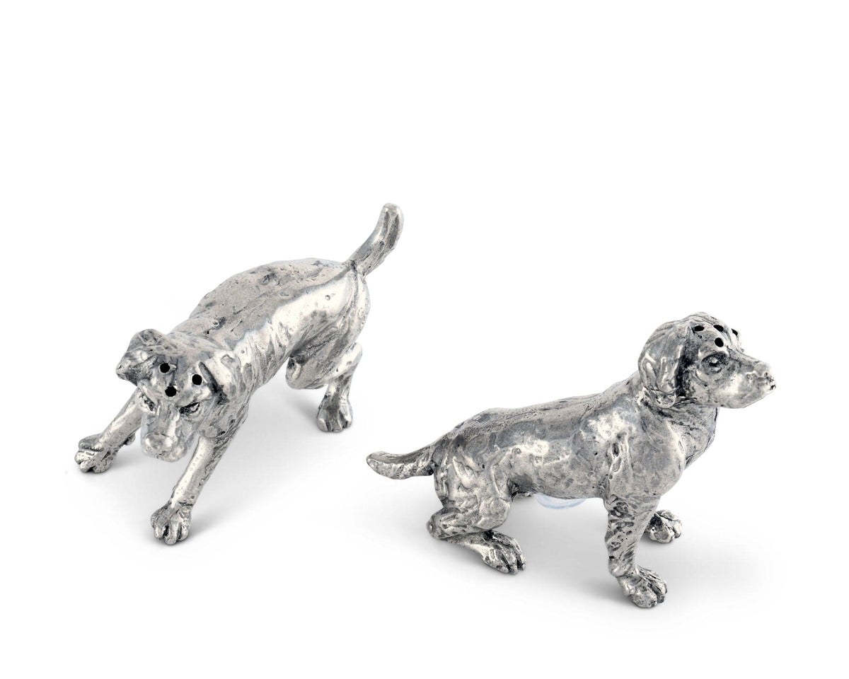 Vagabond House Morning Hunt Pewter Spaniel Salt &amp; Pepper Set