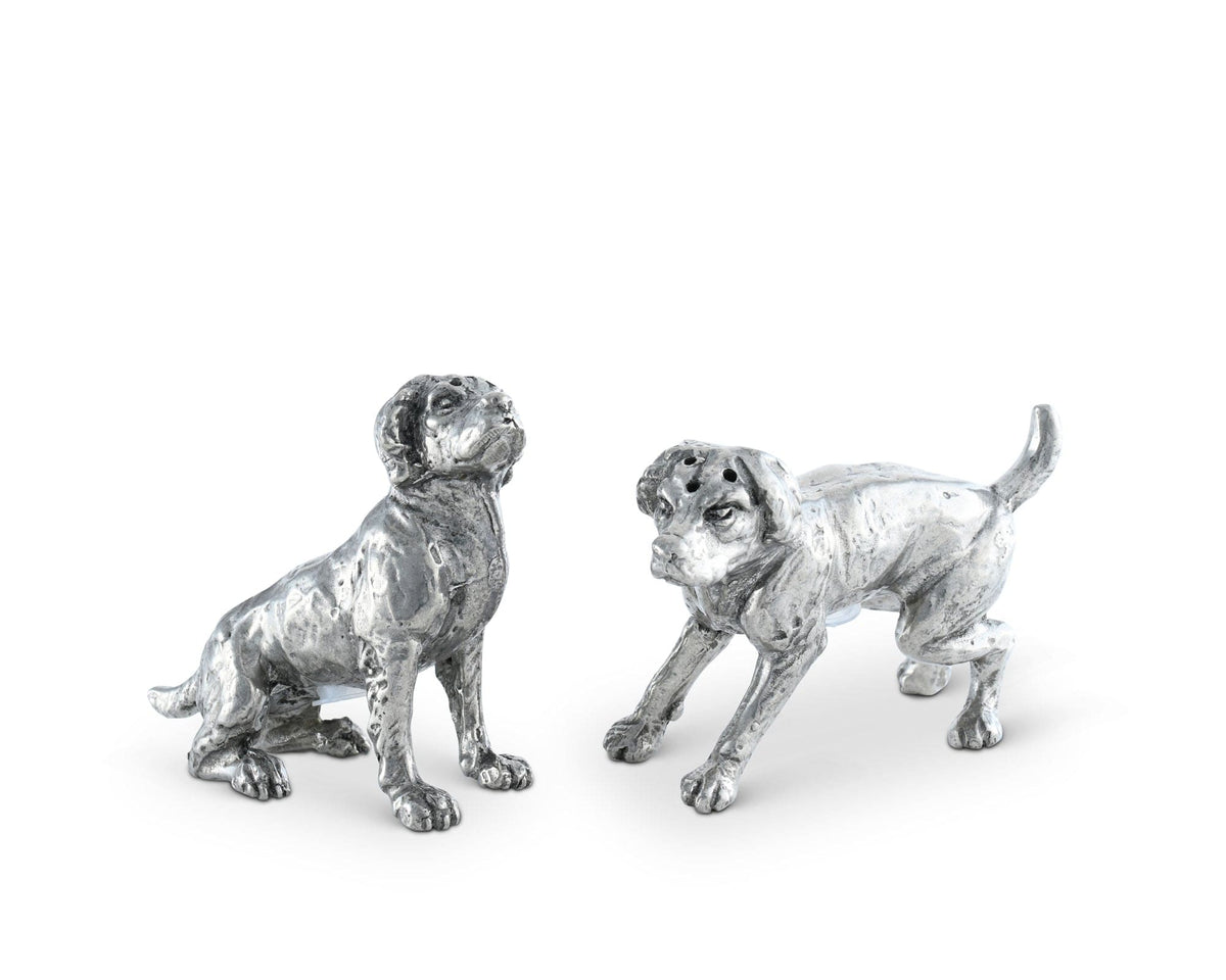 Vagabond House Morning Hunt Pewter Spaniel Salt &amp; Pepper Set