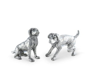 Vagabond House Morning Hunt Pewter Spaniel Salt & Pepper Set