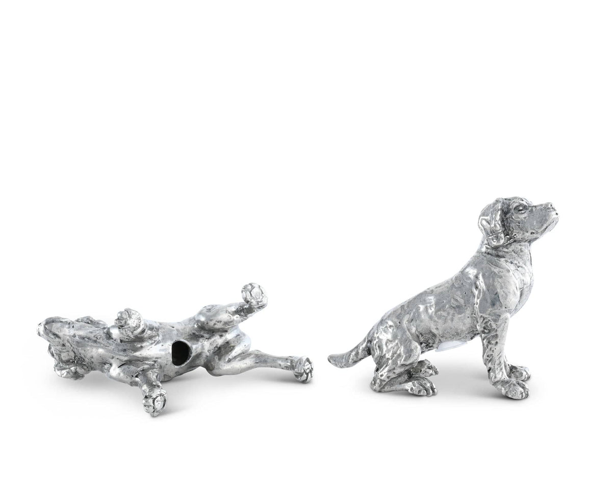 Vagabond House Morning Hunt Pewter Spaniel Salt &amp; Pepper Set