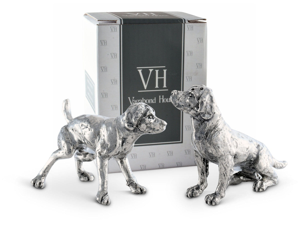 Vagabond House Morning Hunt Pewter Spaniel Salt &amp; Pepper Set