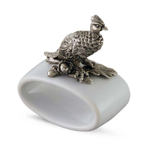 Vagabond House Morning Hunt Pheasant Stoneware Napkin Ring