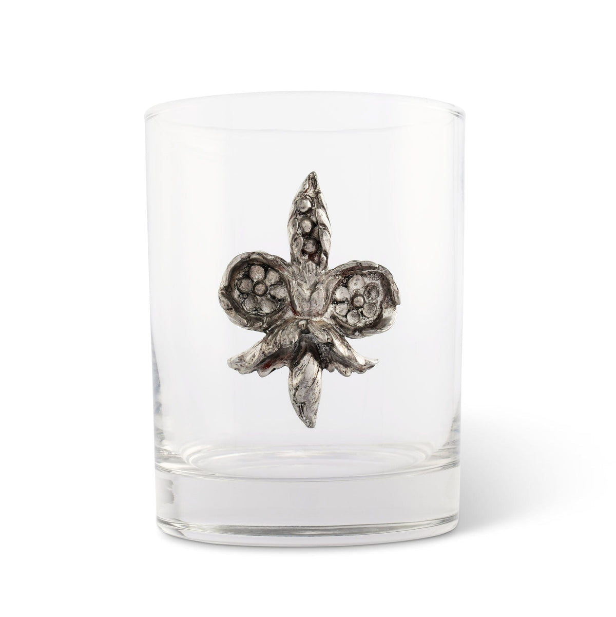 Vagabond House Provencal Fleur de Lys Double Old Fashion Bar Glass