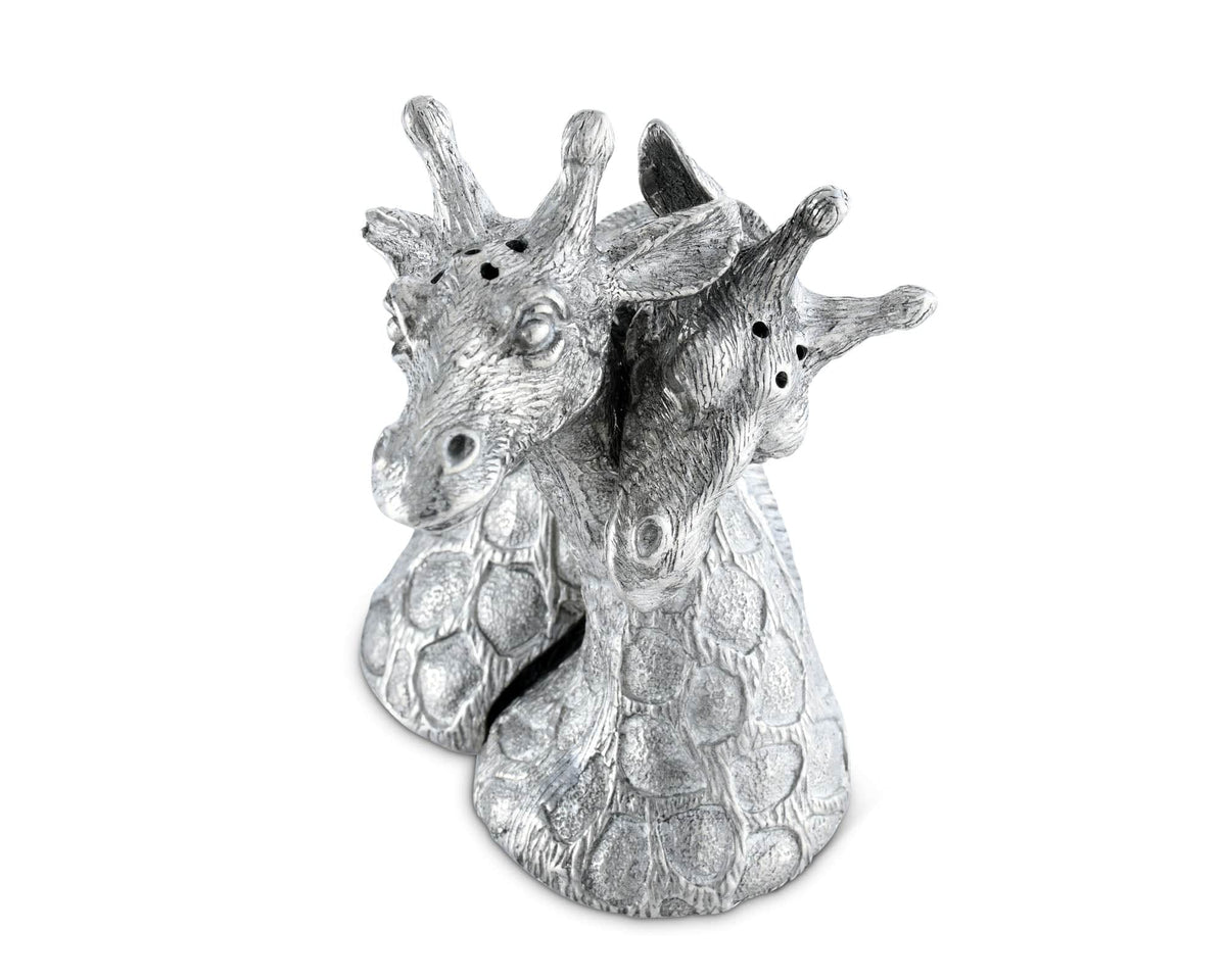 Vagabond House Safari Pewter Giraffes Salt &amp; Pepper Set