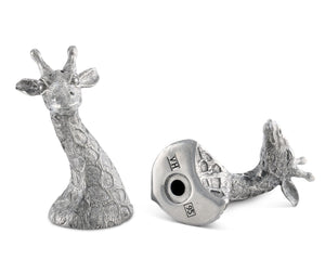 Vagabond House Safari Pewter Giraffes Salt & Pepper Set