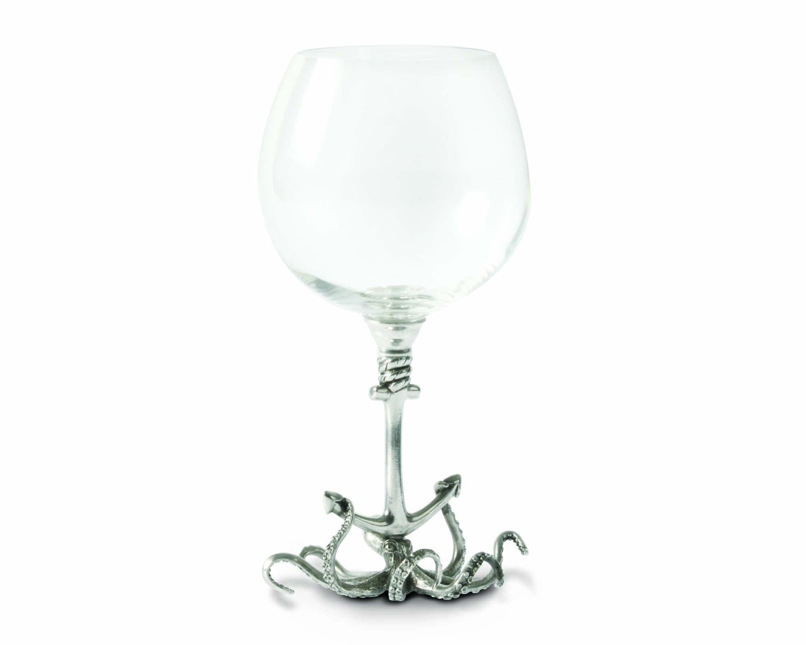 Vagabond House Sea and Shore Burgundy Glass Octopus Stemware