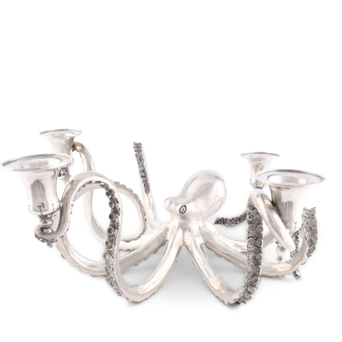 Vagabond House Sea and Shore Four Taper Pewter Octopus Candelabrum