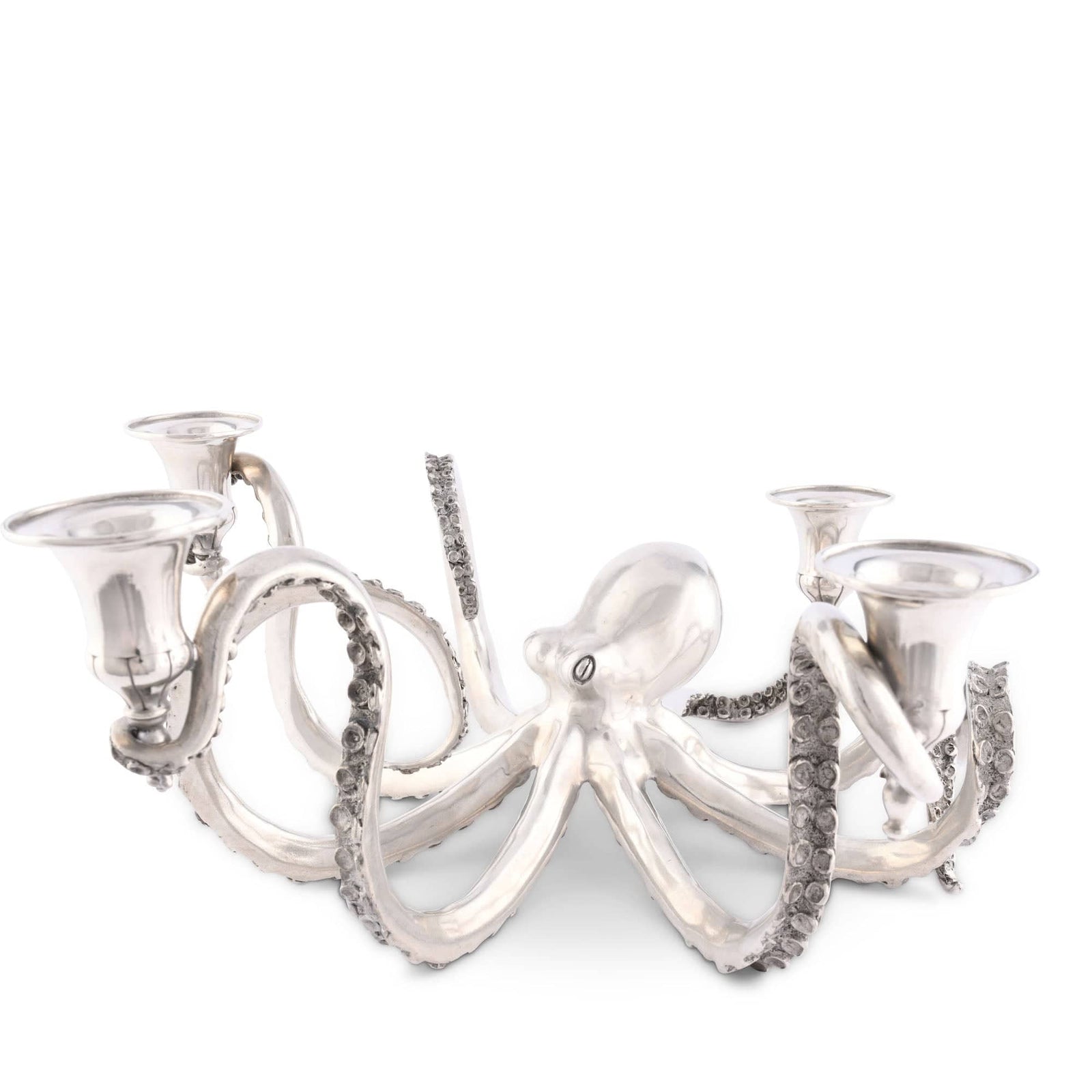 Vagabond House Sea and Shore Four Taper Pewter Octopus Candelabrum