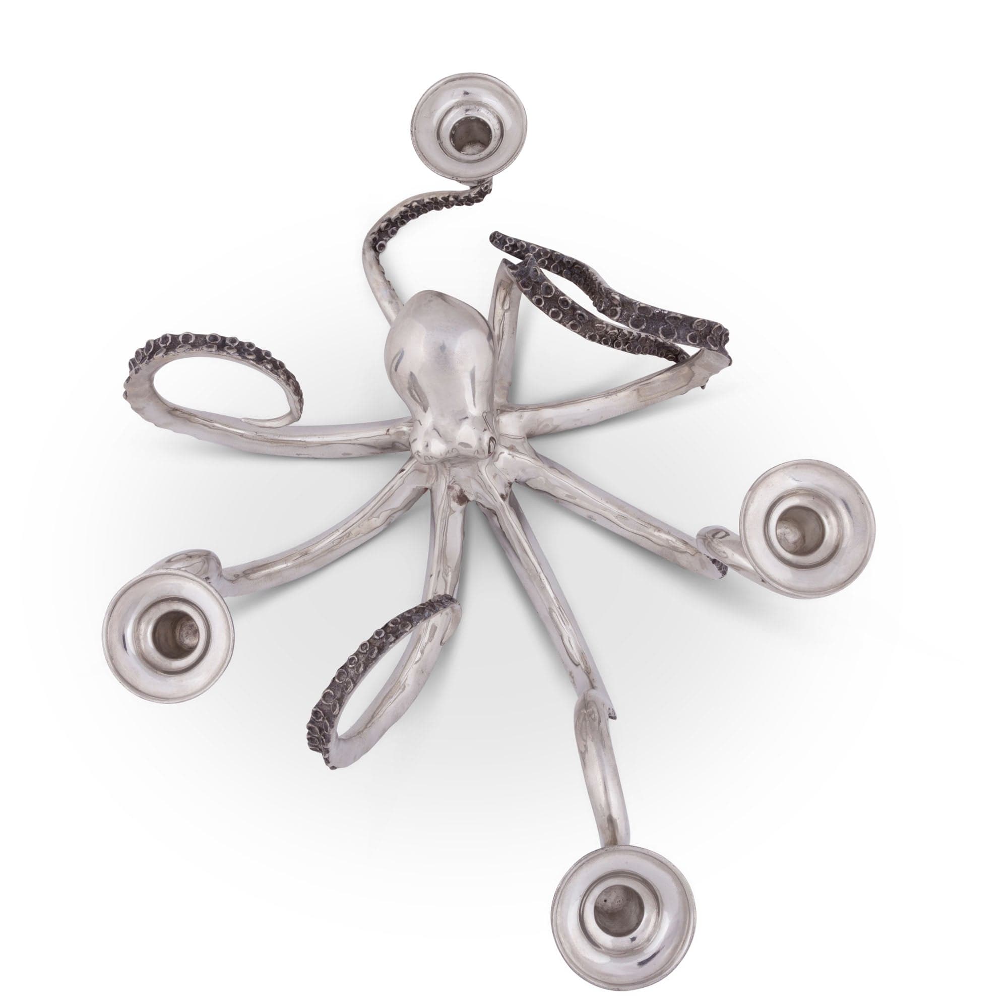 Vagabond House Sea and Shore Four Taper Pewter Octopus Candelabrum