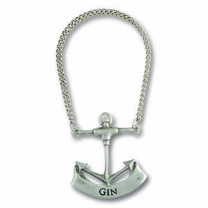 Vagabond House Sea and Shore Gin Pewter Anchor Decanter Tags