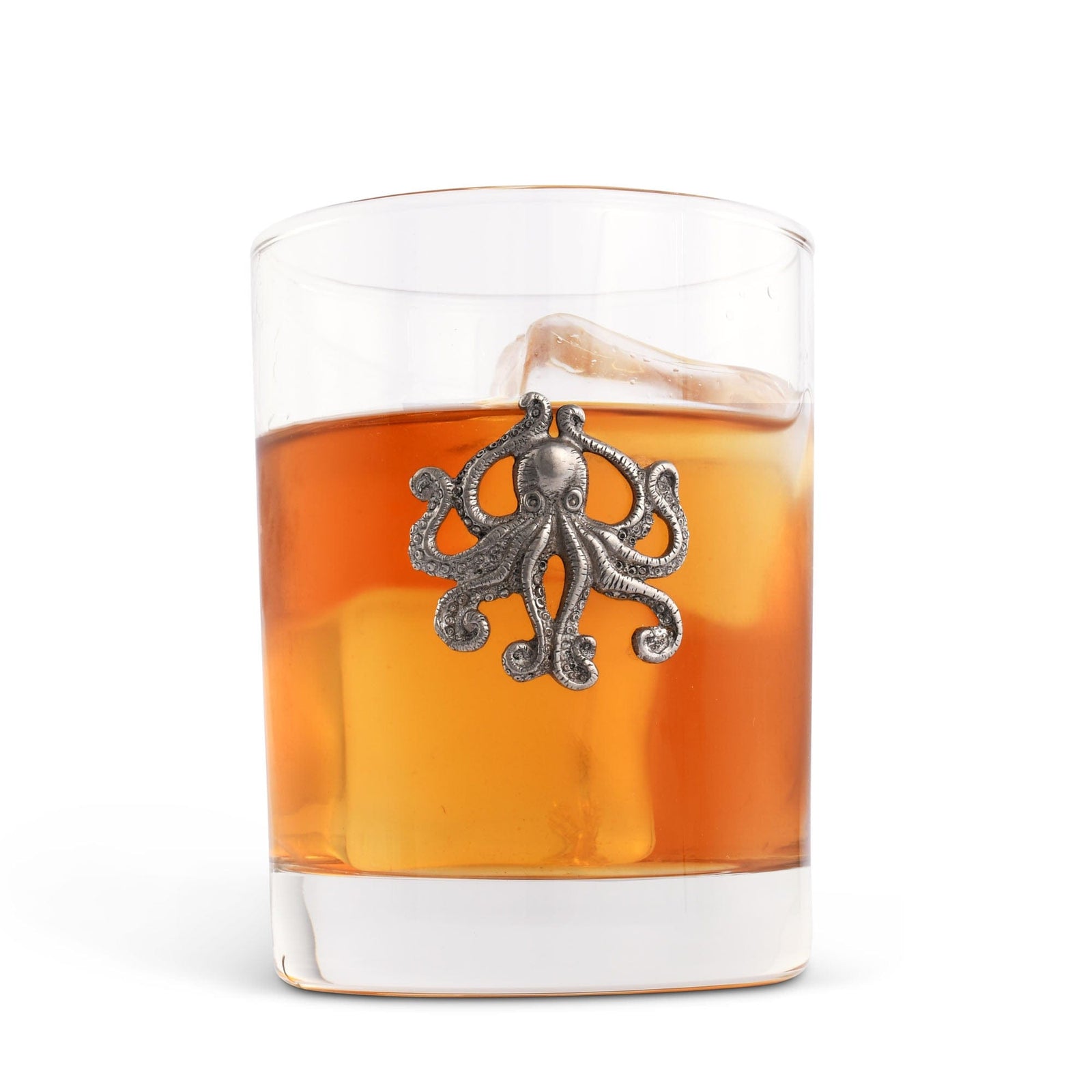 Vagabond House Sea and Shore Octopus Double Old Fashion Bar Glass