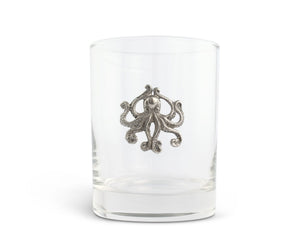 Vagabond House Sea and Shore Octopus Double Old Fashion Bar Glass