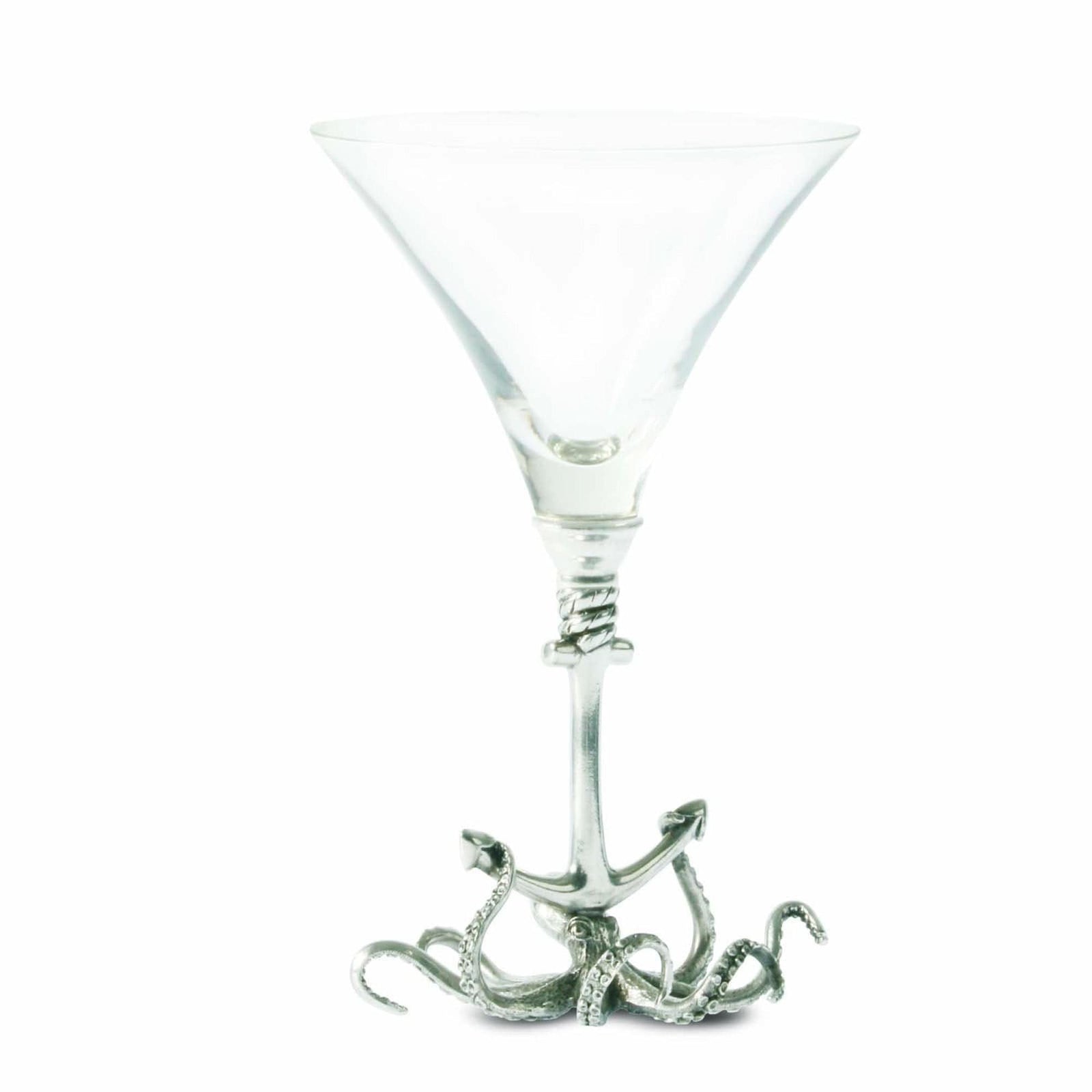 Vagabond House Sea and Shore Octopus Pewter Stem Cocktail Glass