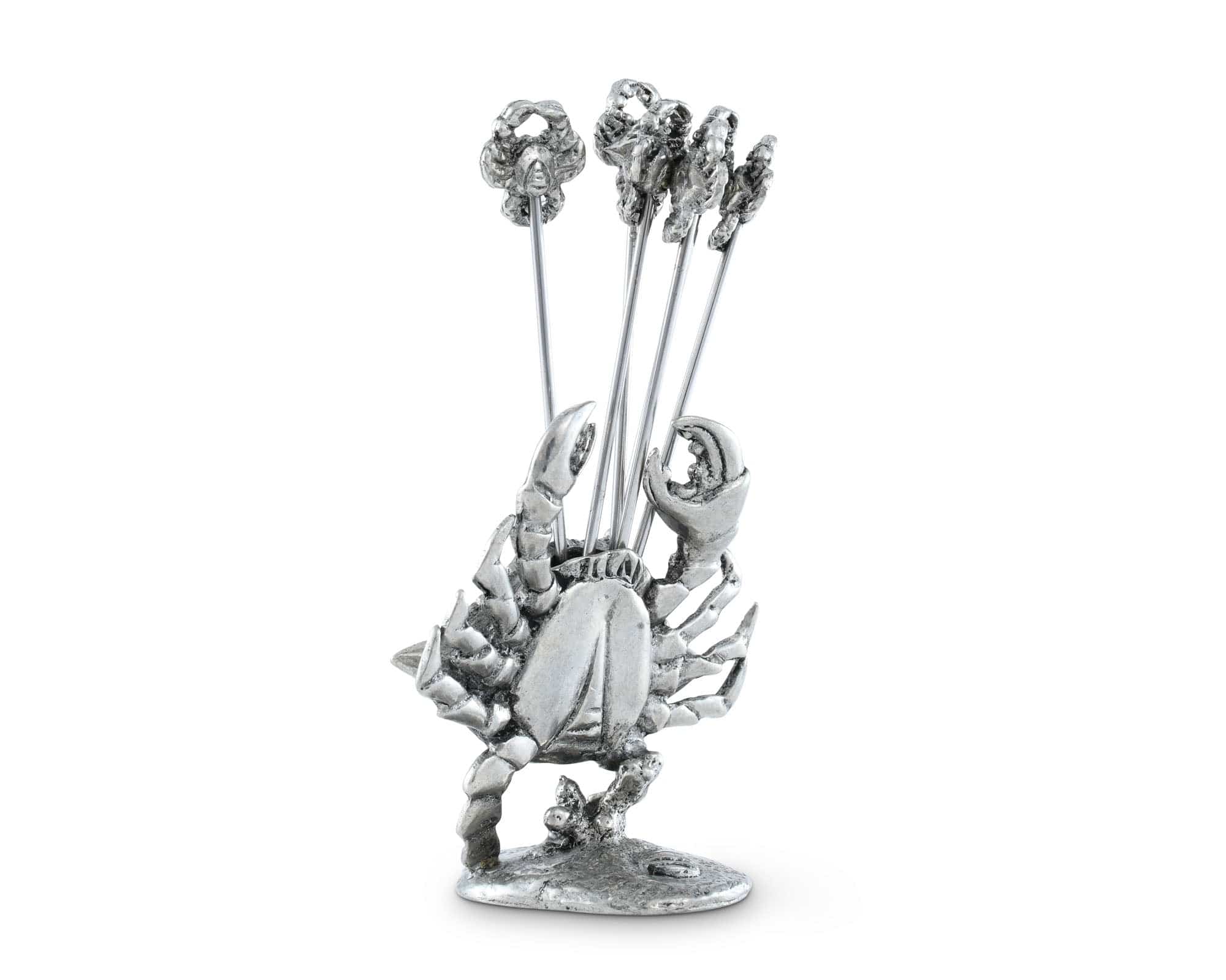 Vagabond House Sea and Shore Pewter Blue Crab Cheese Pick Set