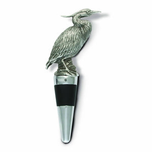 Vagabond House Sea and Shore Pewter Blue Heron Bottle Stopper