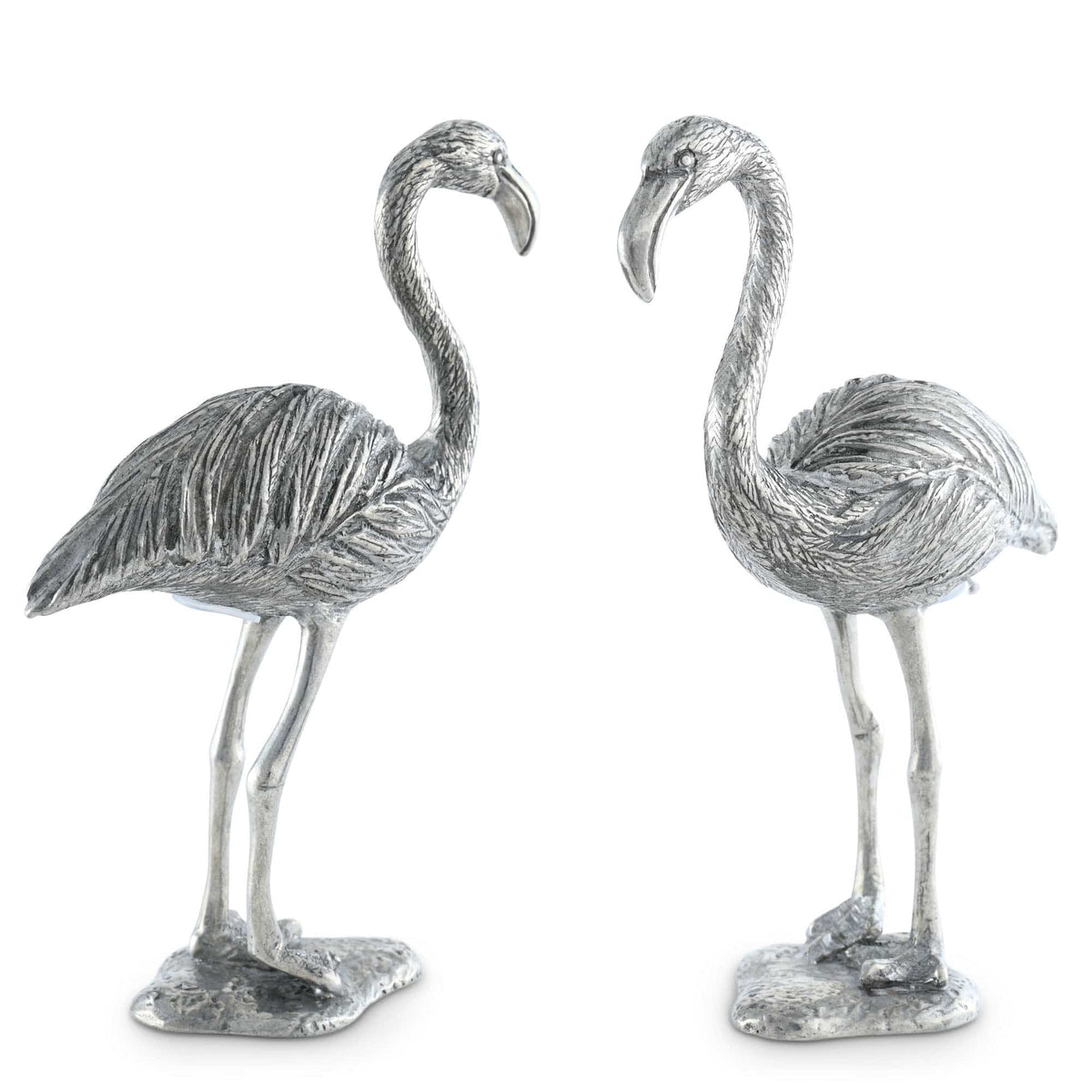 Vagabond House Sea and Shore Pewter Flamingos Salt &amp; Pepper Set