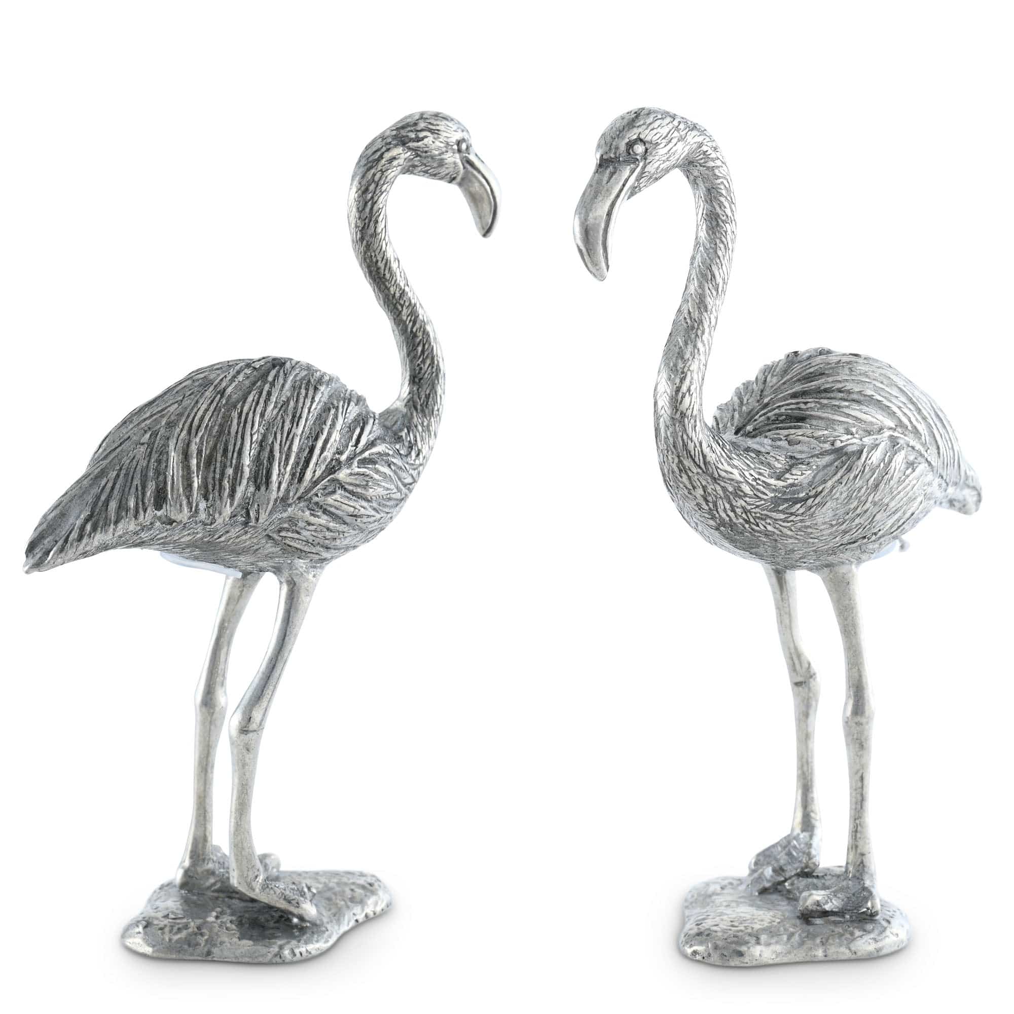 Vagabond House Sea and Shore Pewter Flamingos Salt & Pepper Set