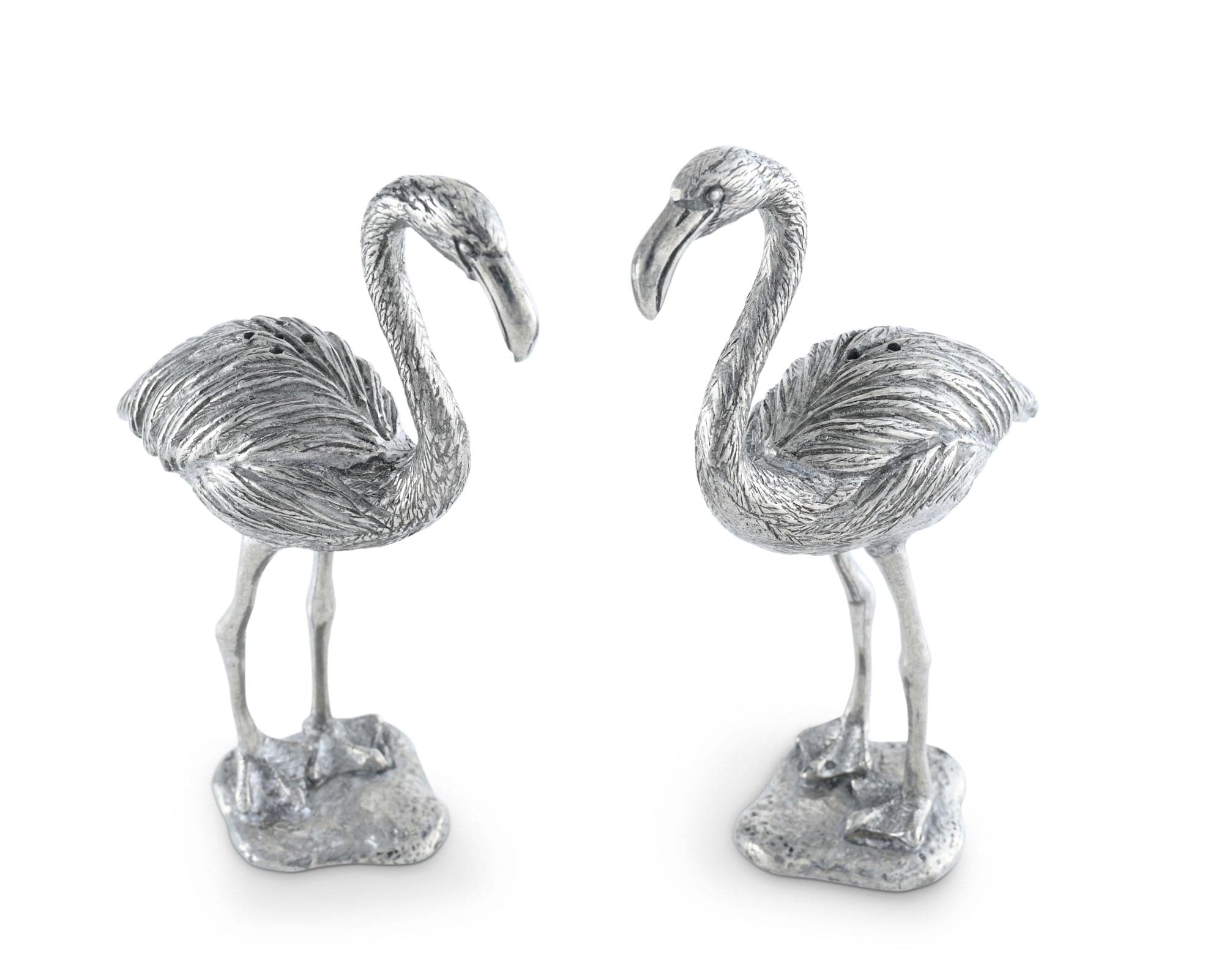 Vagabond House Sea and Shore Pewter Flamingos Salt & Pepper Set