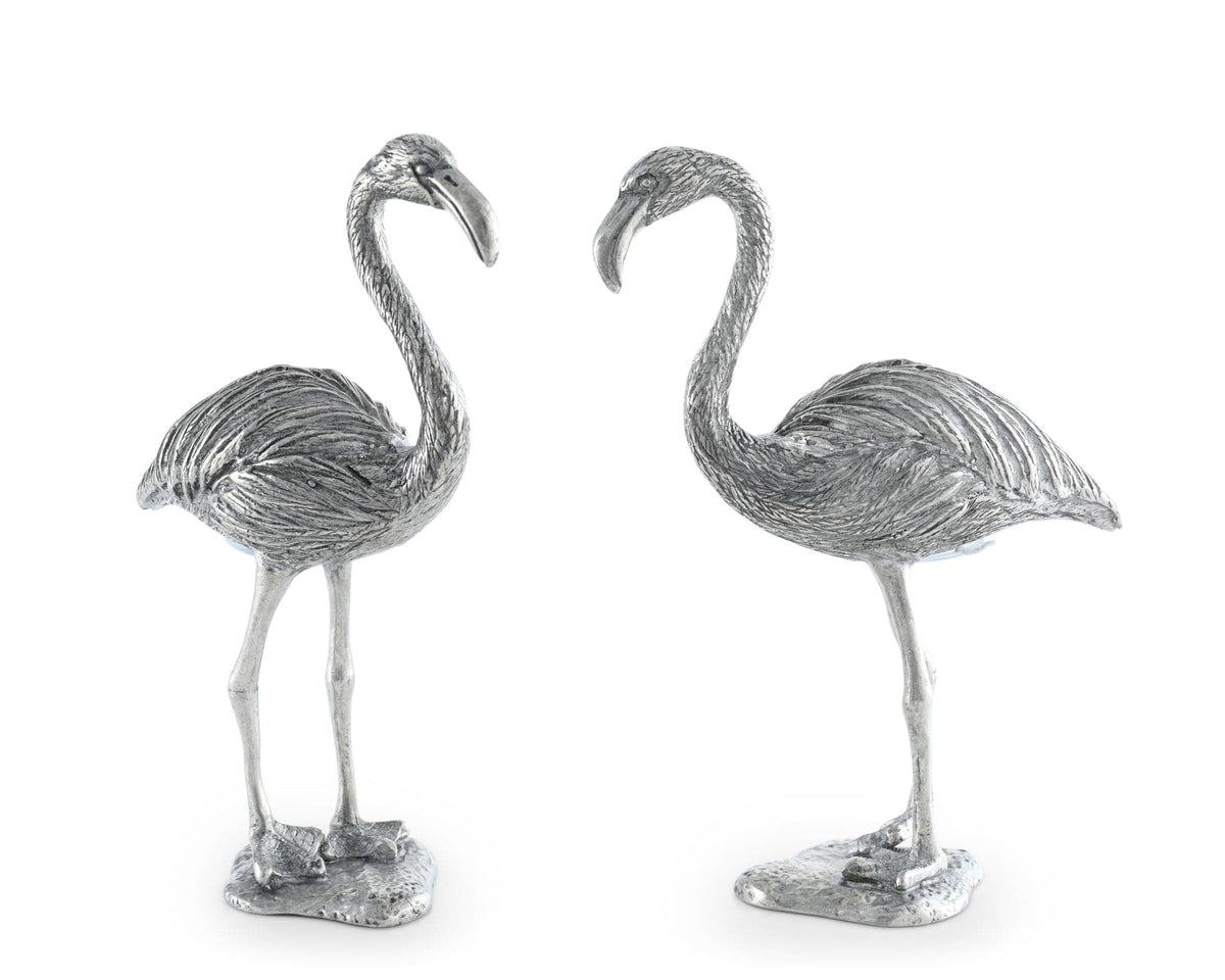 Vagabond House Sea and Shore Pewter Flamingos Salt &amp; Pepper Set