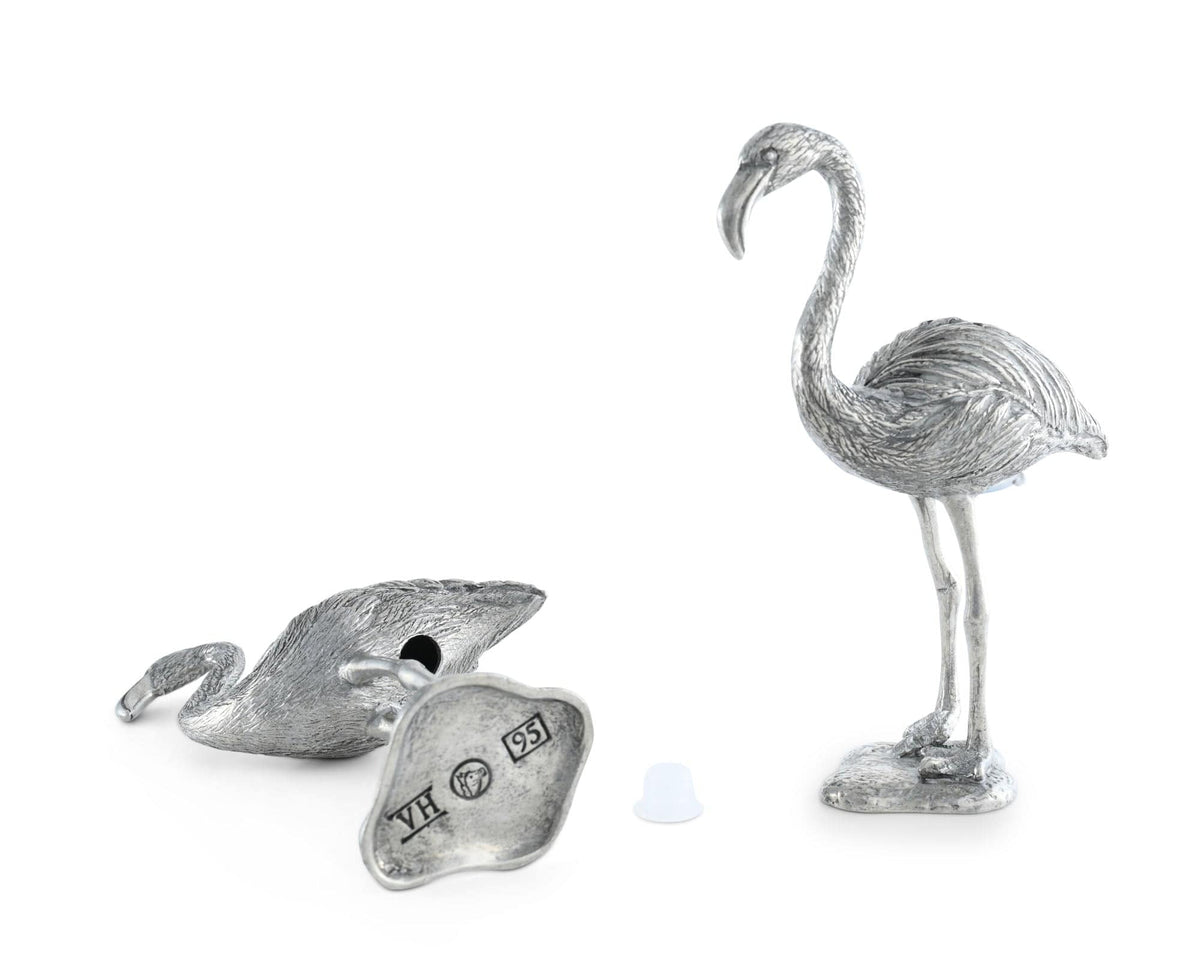 Vagabond House Sea and Shore Pewter Flamingos Salt &amp; Pepper Set
