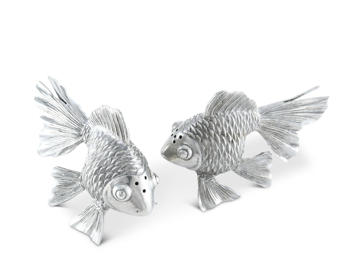 Vagabond House Sea and Shore Pewter Goldfish Salt &amp; Pepper Set
