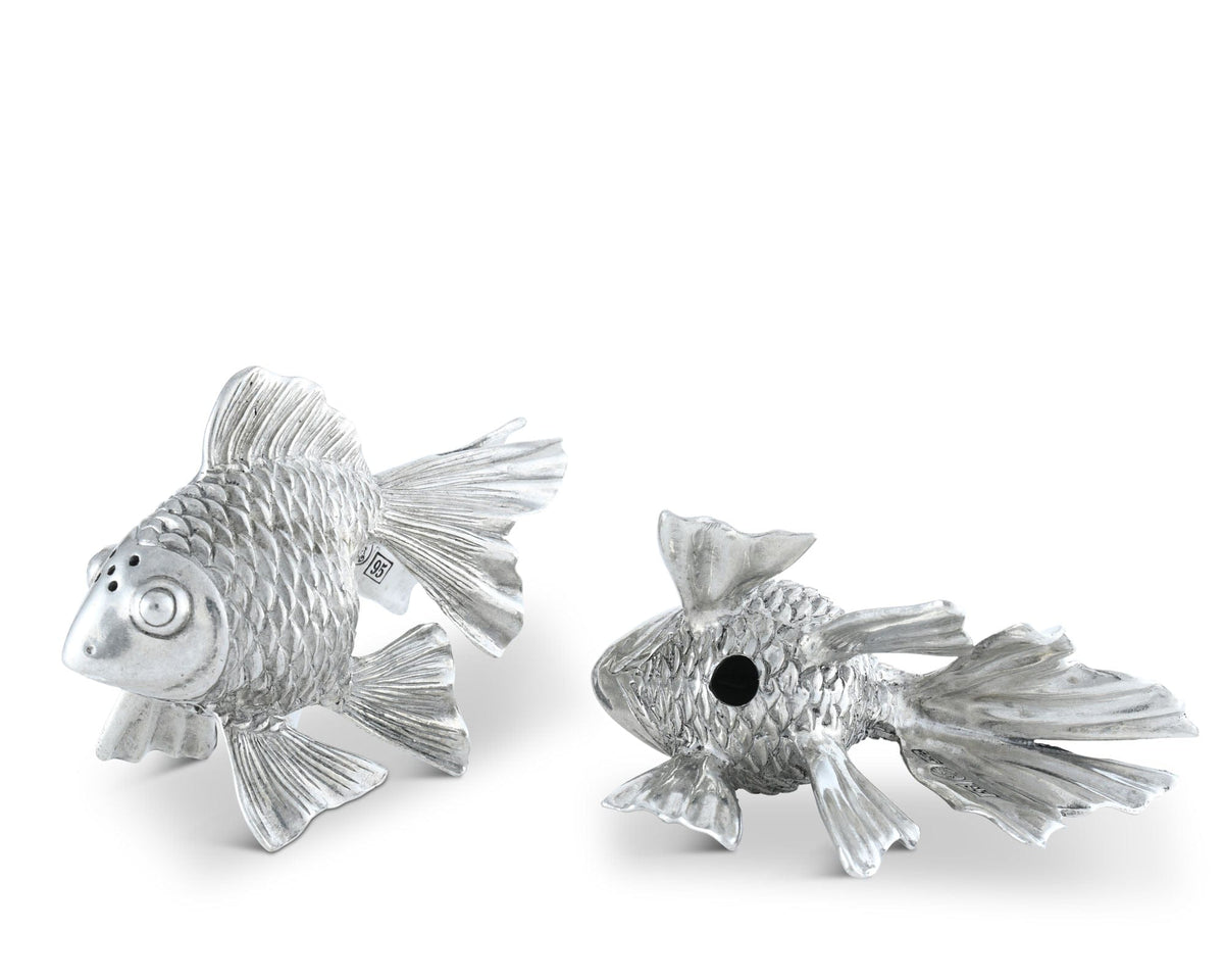 Vagabond House Sea and Shore Pewter Goldfish Salt &amp; Pepper Set