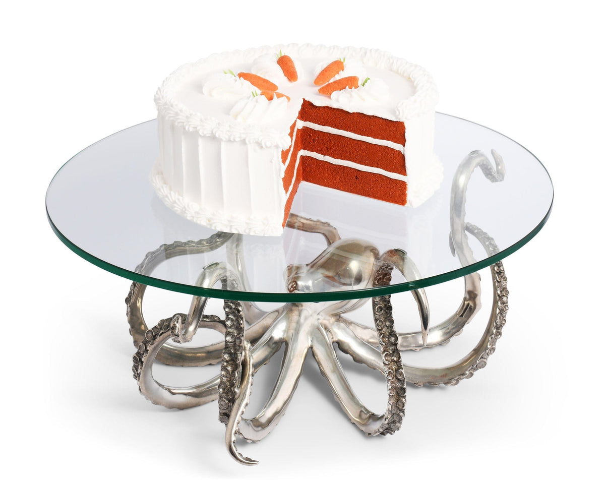 Vagabond House Sea and Shore Pewter Octopus Dessert Stand - MED