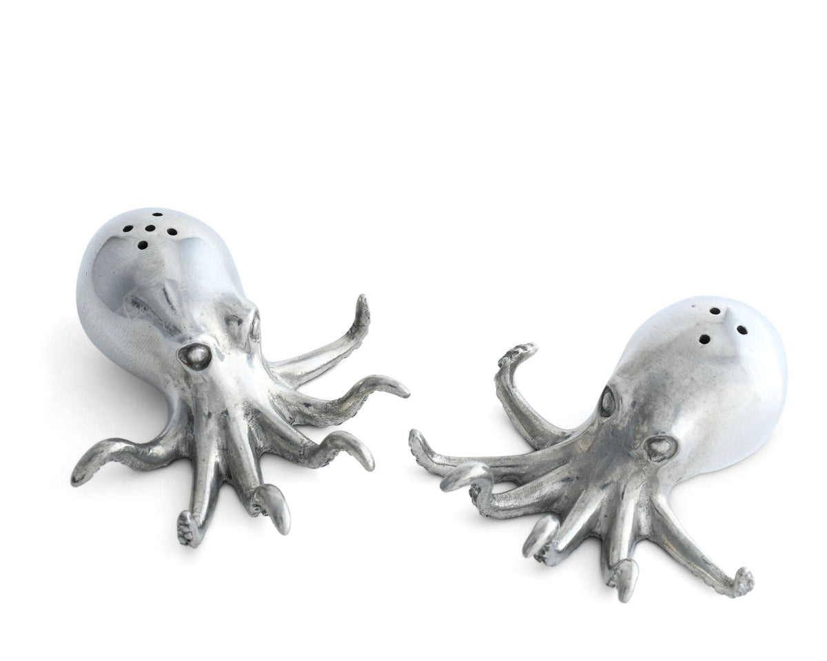 Vagabond House Sea and Shore Pewter Octopus Salt &amp; Pepper Set