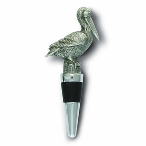 Vagabond House Sea and Shore Pewter Pelican Bottle Stopper