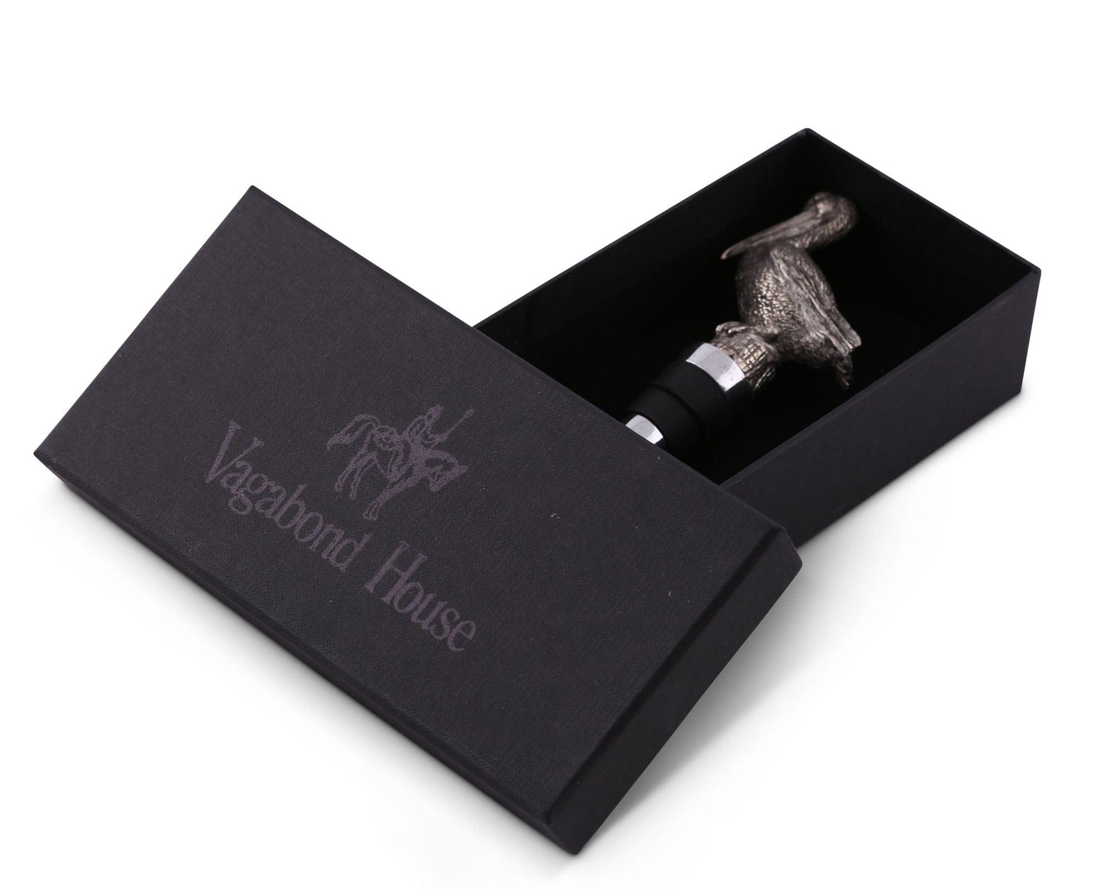 Vagabond House Sea and Shore Pewter Pelican Bottle Stopper
