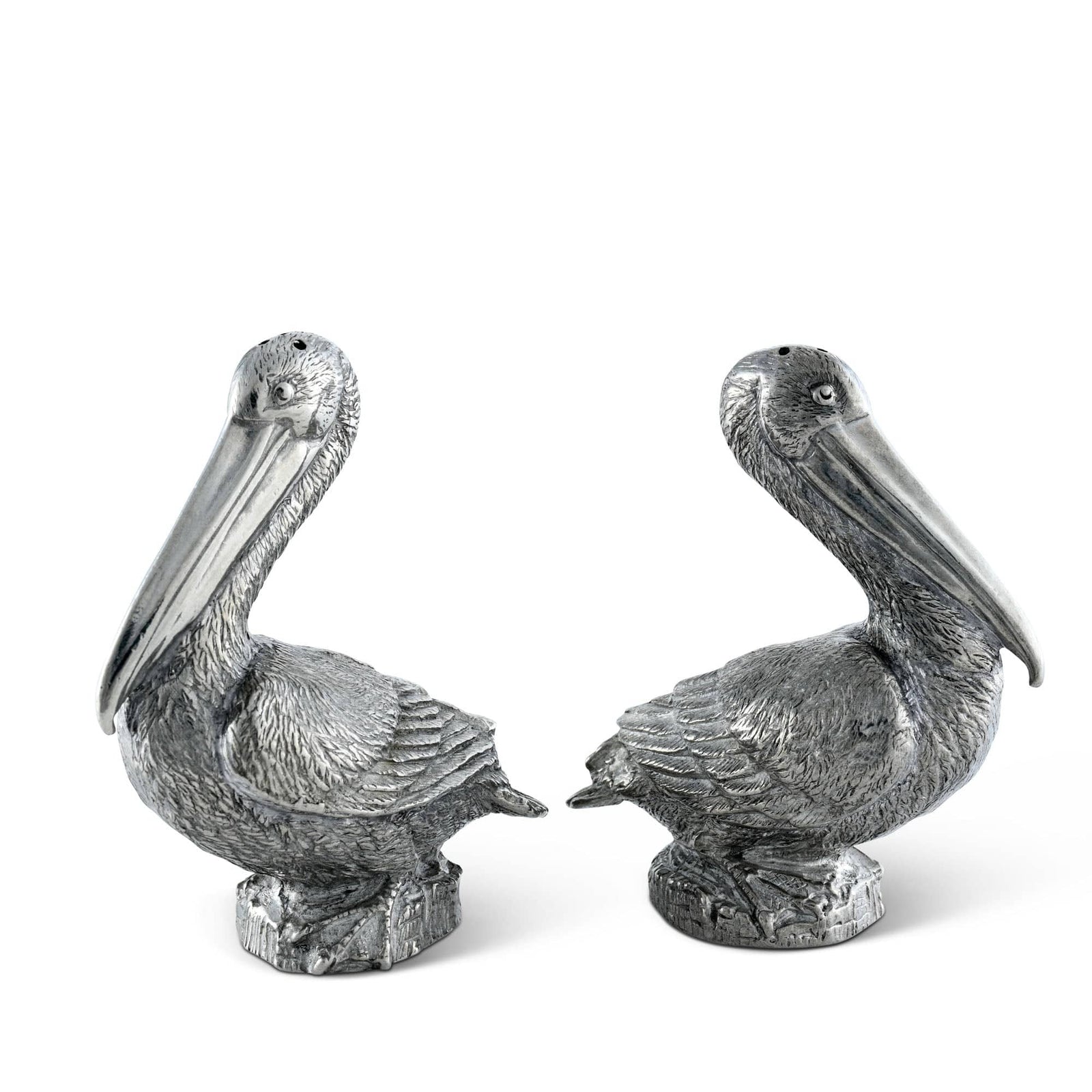 Vagabond House Sea and Shore Pewter Pelicans Salt & Pepper Set