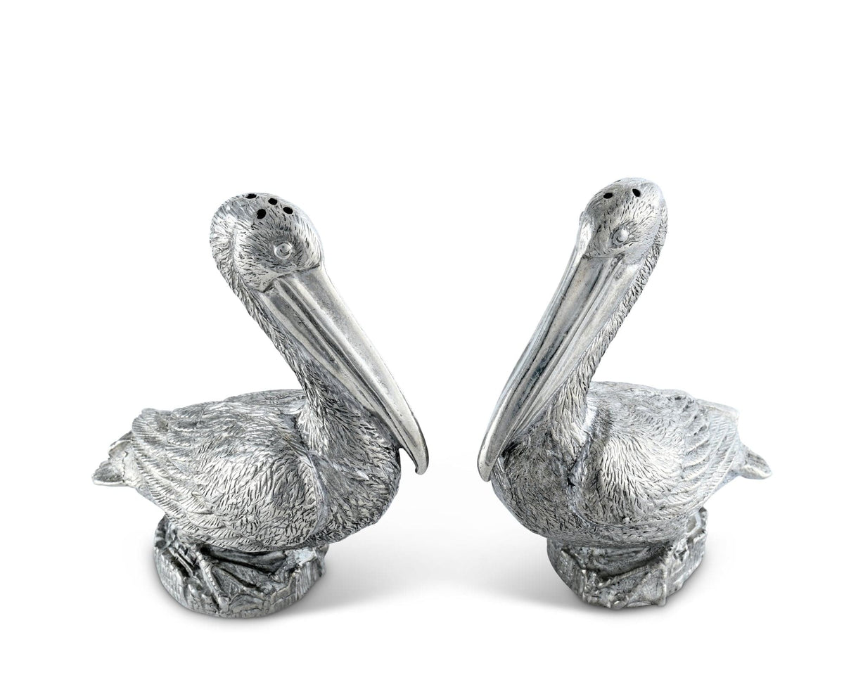Vagabond House Sea and Shore Pewter Pelicans Salt &amp; Pepper Set