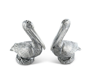 Vagabond House Sea and Shore Pewter Pelicans Salt & Pepper Set