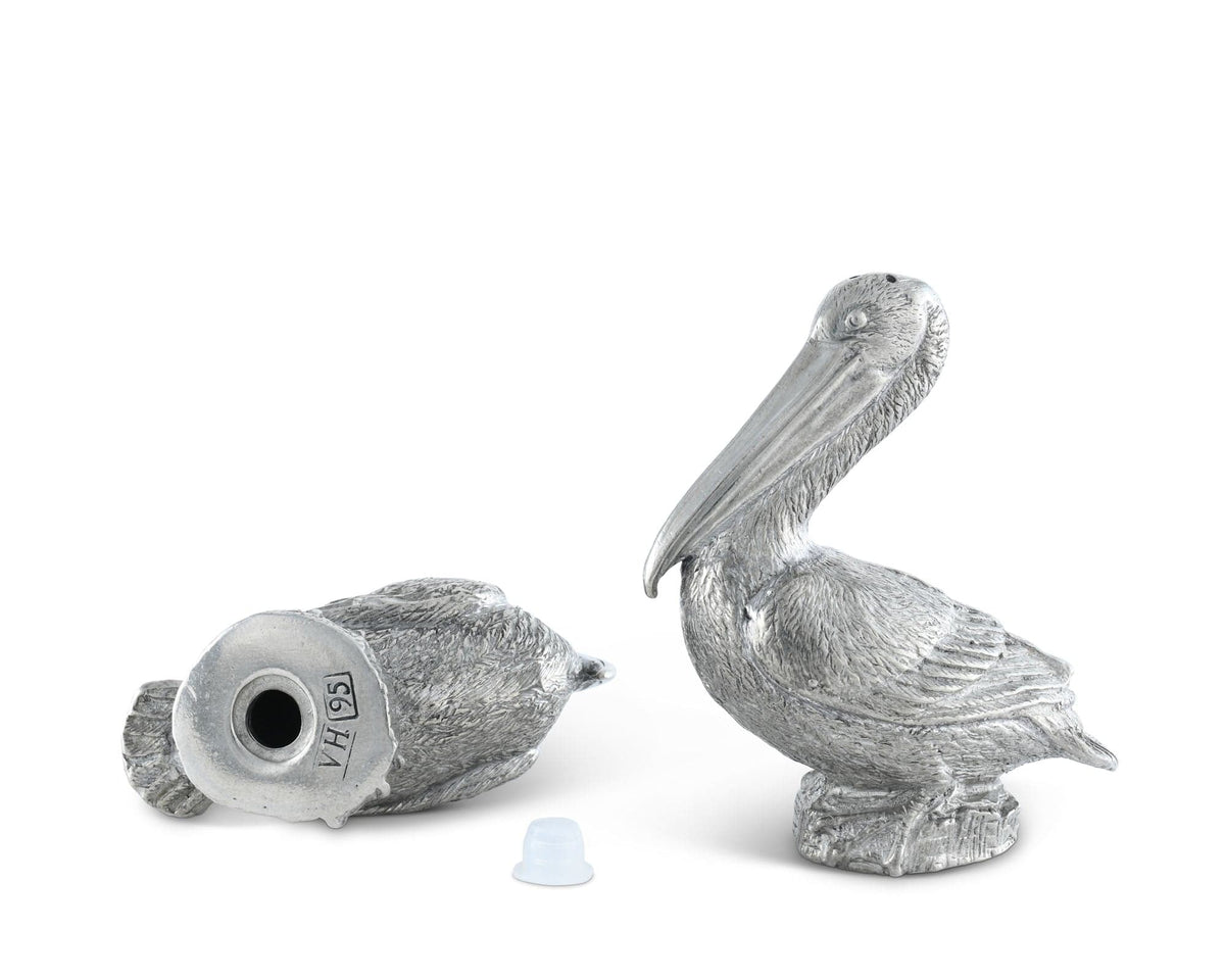 Vagabond House Sea and Shore Pewter Pelicans Salt &amp; Pepper Set