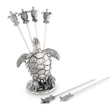 Vagabond House Sea and Shore Pewter Sea Turtle Cheese Pick Set