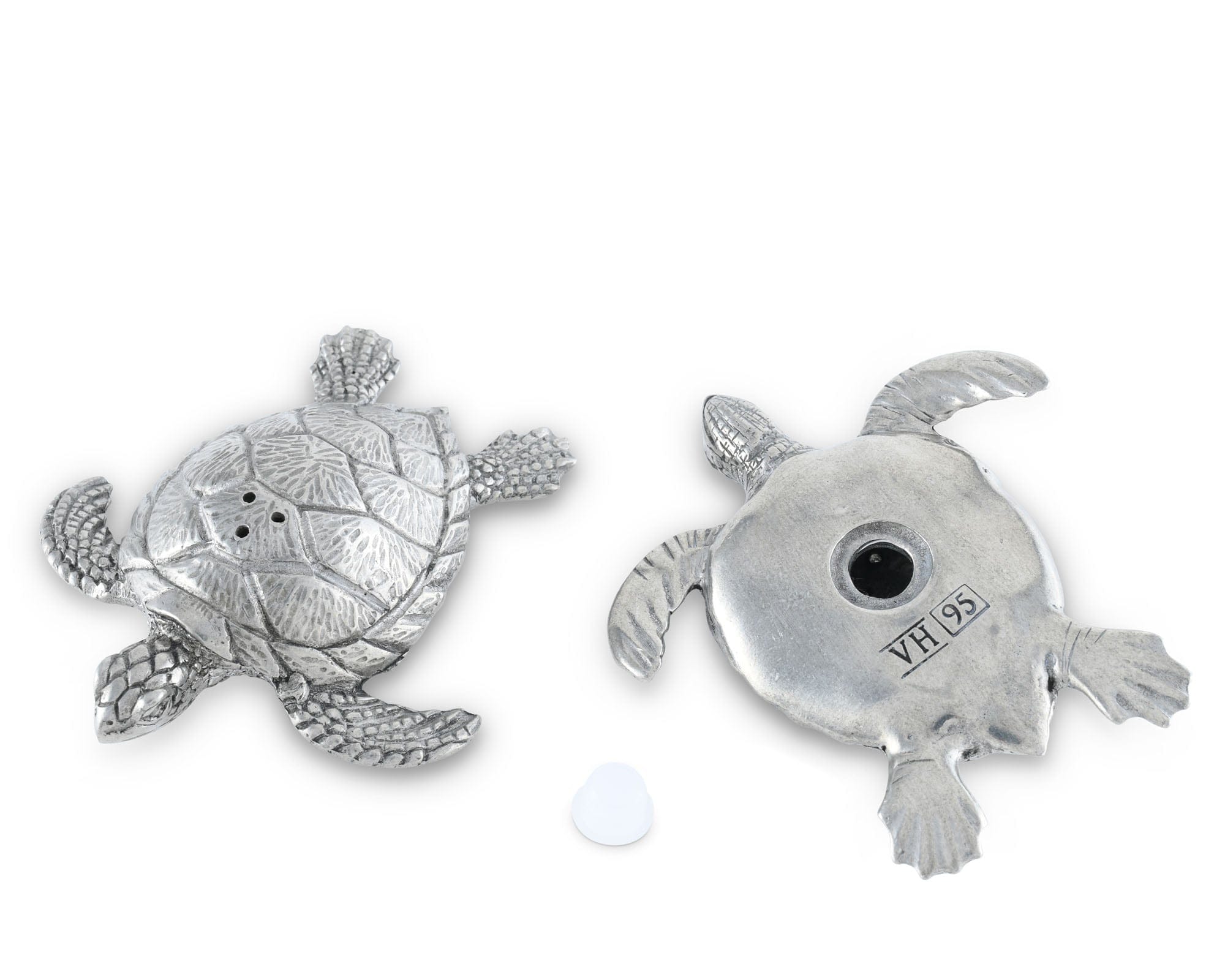 Vagabond House Sea and Shore Pewter Sea Turtles Salt & Pepper Set