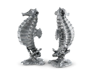 Vagabond House Sea and Shore Pewter Seahorses Salt & Pepper Set