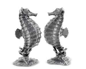 Vagabond House Sea and Shore Pewter Seahorses Salt & Pepper Set