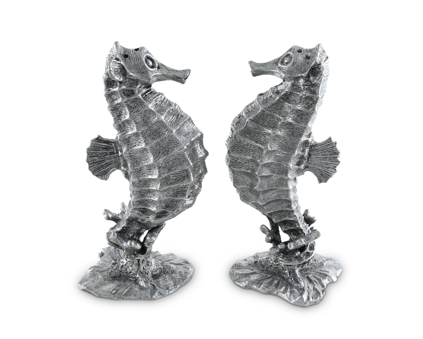 Vagabond House Sea and Shore Pewter Seahorses Salt & Pepper Set