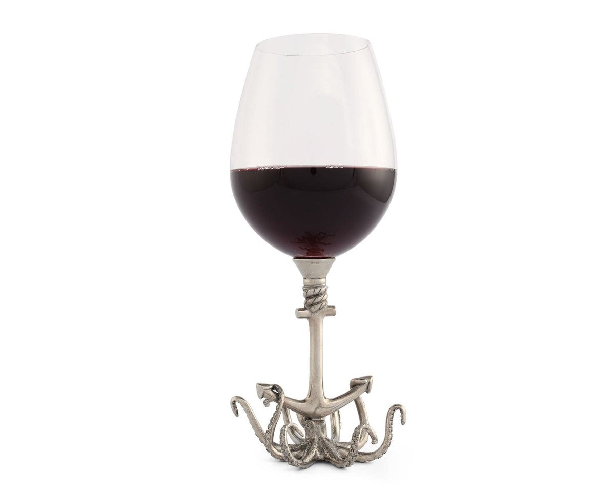 Vagabond House Sea and Shore Red Wine 9.25&quot; H 15 oz Octopus Stemware